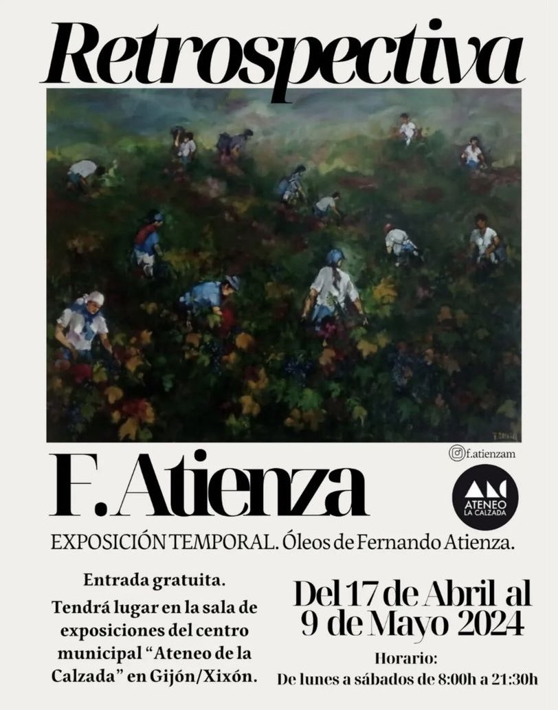mi abuelo empieza mañana una expo de óleos en gijón!! os animo a todos a ir!!
se agradece difusion💘

dime mejor plan q ver una expo y luego un paseo por la playa o un café coqueto😶‍🌫️🫵🏼
