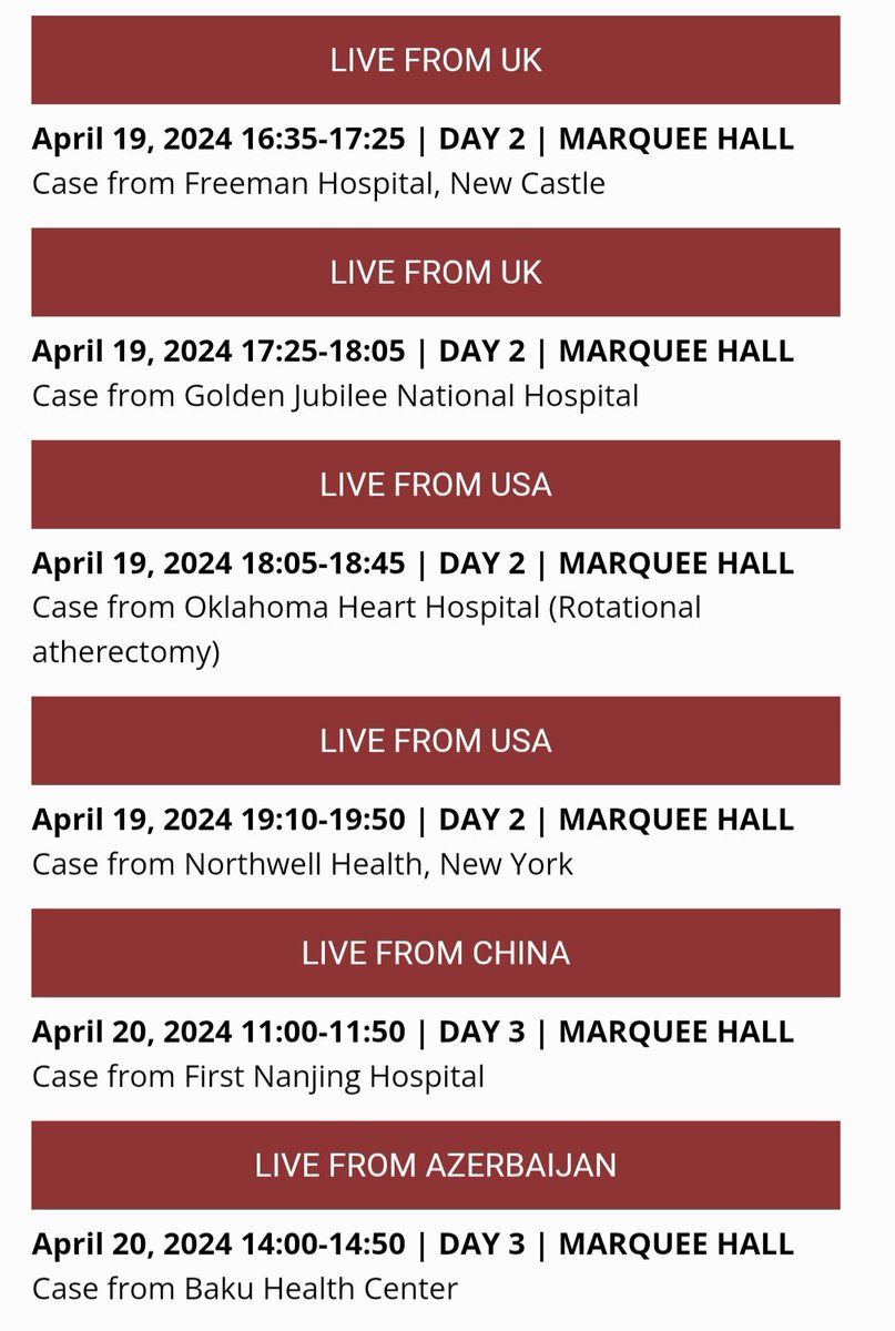 #PAK_Live2024 is bringing to you a list of 1️⃣2️⃣International Live Cases on Coronary, Peripheral and Structural Interventions from 6️⃣ renowned centres across the 🌍 🔥Don't miss out on experiencing the invaluable knowledge shared by the global Interventional Cardiology Experts.