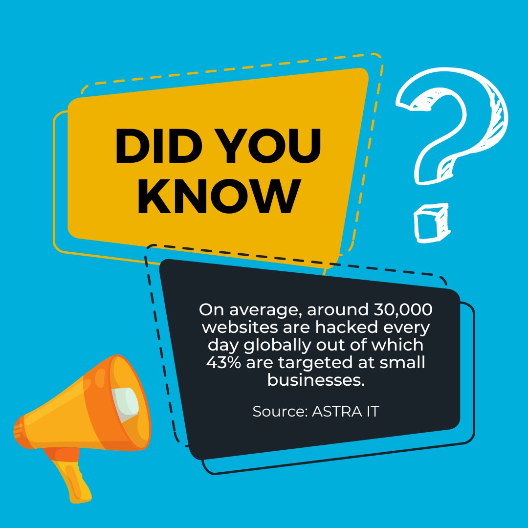 BeDigitalGiants's tweet image. Did you know up to 30,000 websites are hacked every day? Routine maintenance can help protect your website and is a Giant time saver so you can focus on your business. Schedule a call with us today to learn how we can help you. 
bedigitalgiants.com/expertise/webs…