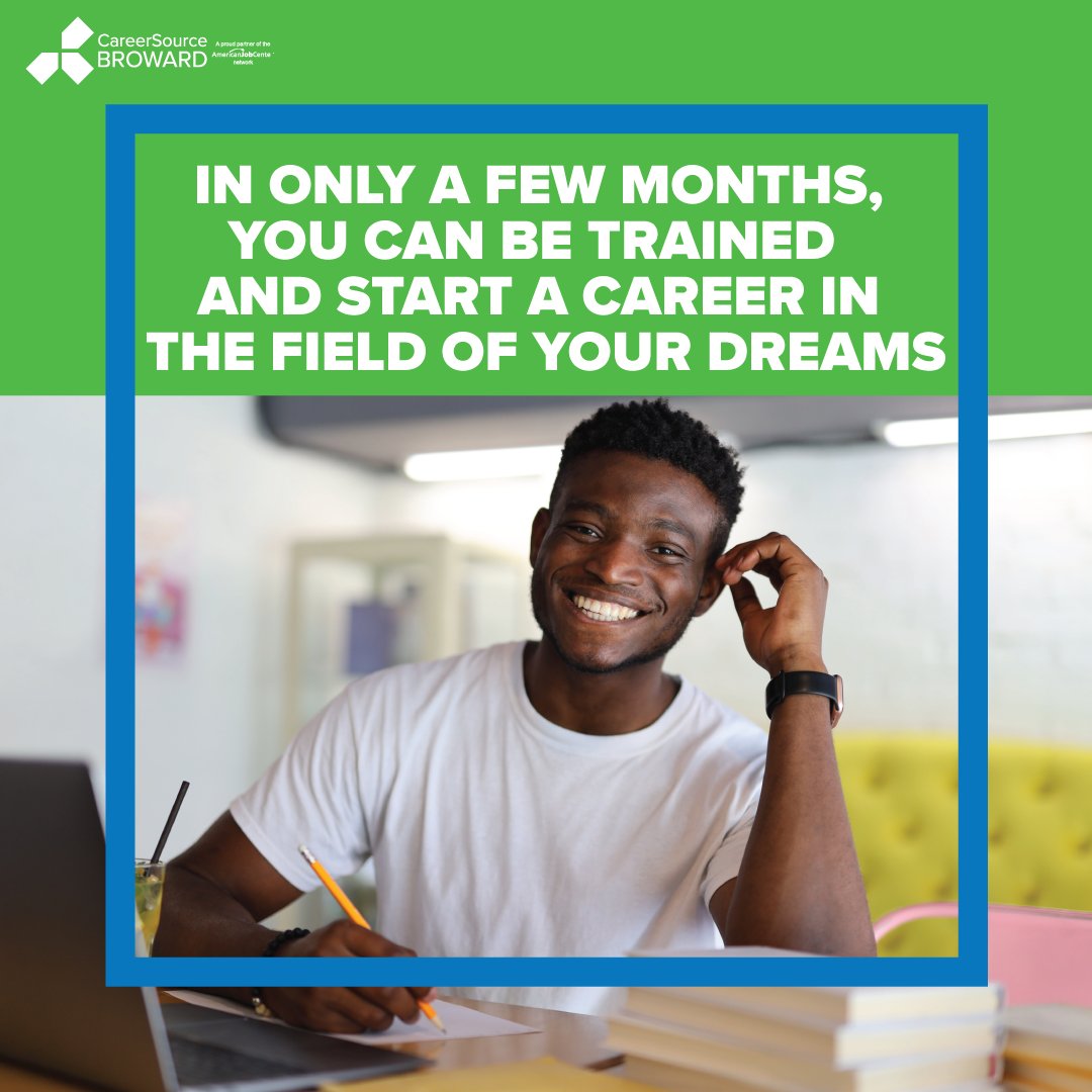 #MeetYourFuture In only a few months, you can be trained and start a career in the field of your dreams. FUNDING IS LIMITED. ENROLL NOW! CareerSourceBroward.com/OSY #Scholarship #Broward #BackToSchool