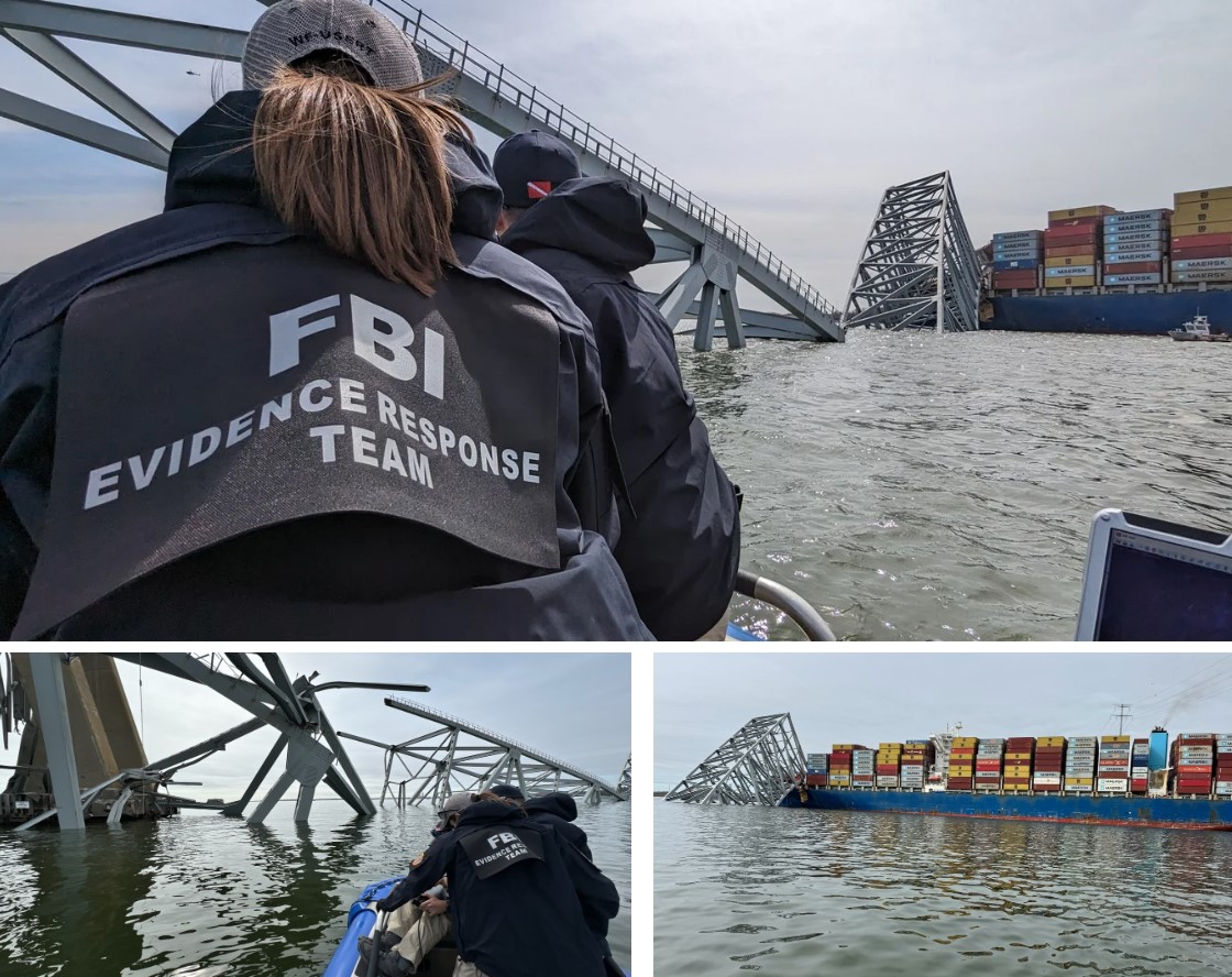 JacobsonAlan's tweet image. FBI responded to the Baltimore Key #Bridge collapse. "The FBI's focus is on the victims &amp;amp; families impacted by this tragedy. We grieve w/them. Our strength &amp;amp; resiliency are tested in times of crisis. But the FBI is united w/our partners to provide any tool, resource or support."