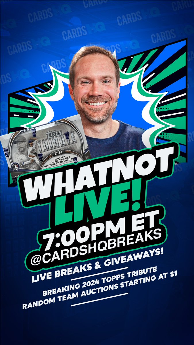 We're going LIVE on Whatnot right now with 2024 @Topps Tribute Baseball case breaks! Tune in 👉 whatnot.com/s/8VS902dm