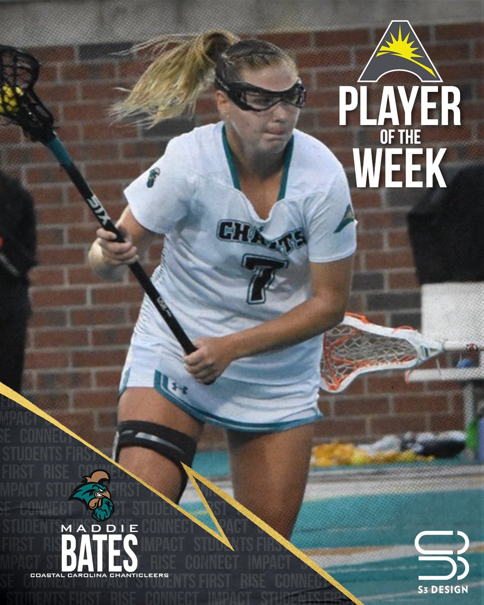 Maddie Bates of @CoastalWLax earns the #ASUNWLAX Player of the Week honor! 💯👏 📰 | asunsports.org/news/2024/4/16… #ASUNBuilt