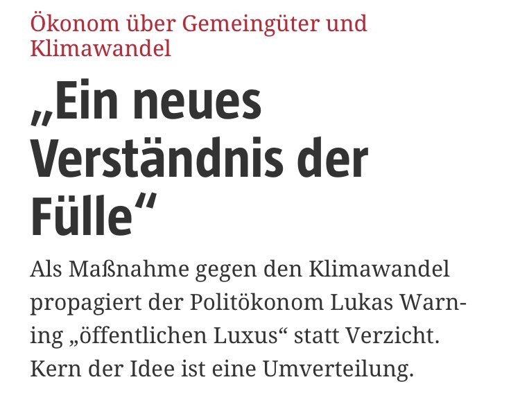 2 Fliegen mit einer Klappe? #Rückverteilung macht es möglich. Die Profite der wenigen können zum Luxus der vielen werden. Gleichzeitig wird dem #Klima geholfen. #Ungleichheit taz.de/Oekonom-ueber-… @tazgezwitscher