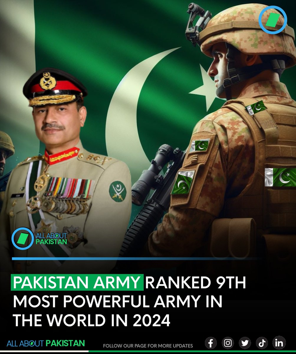 In the latest Global Firepower Index released this week, Pakistan's military has secured its position among the world's top 10 most powerful militaries for the year 2024, surpassing countries like Canada, Germany, and Australia, thus demonstrating its strength and capability on…