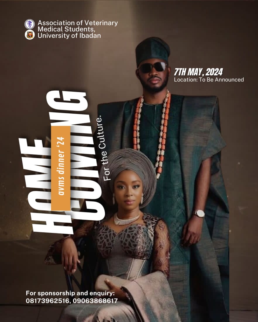 Avms_unibadan's tweet photo. The Faculty of Veterinary Medicine proudly presents🥁🥁🥁

🔊🔊 The AVMS dinner '24 💃💃💃💃. The HOMECOMING🥳🥳💃 

 A dinner for the culture.

Come celebrate your heritage,  career and friends at the AVMS dinner.

Tickets are now available at #5000
 #HOMECOMING
#AVMSWEEK'24 https://t.co/7Dy1st0ozM