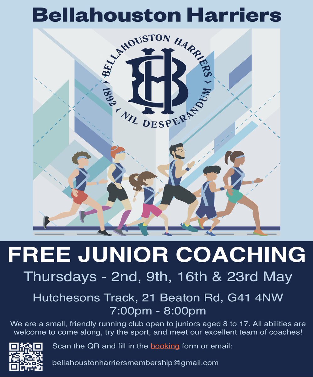 Interested in taking up a new sport, why not try running? @BellaHarriers are offering coaching sessions, details below👇 @JHemminsgley @PEPASSGlasgow