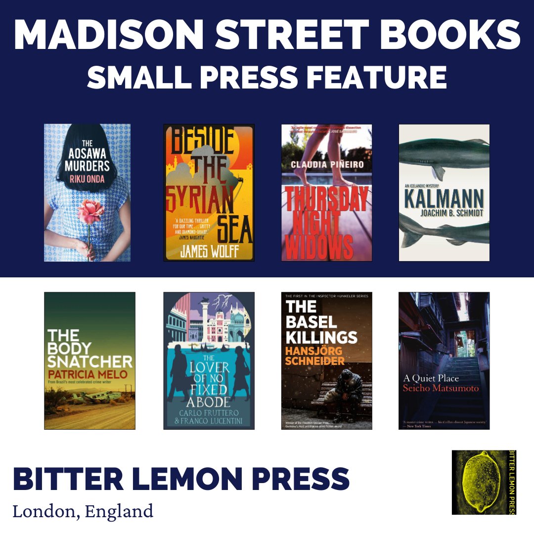 It's the second to last small press of this round! This week's feature is Bitter Lemon Press. Launched in 2003, they are a London-based independent publisher that aims to bring their readers high quality thrillers and other contemporary crime fiction books from abroad.