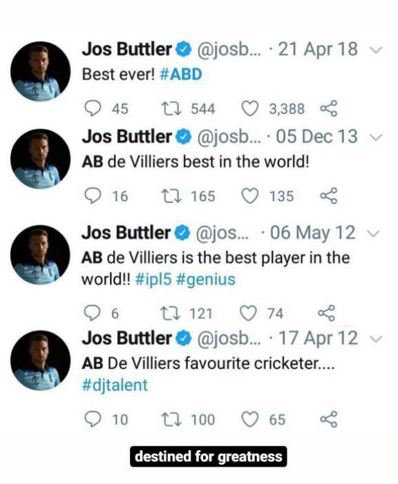 You are destined to greatness when your Idol is Ab de Villiers 🙌