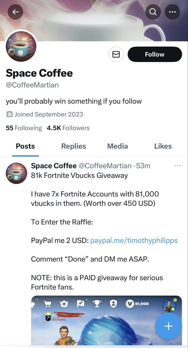 Fortnite Scam Alerts ‼️ tweet media