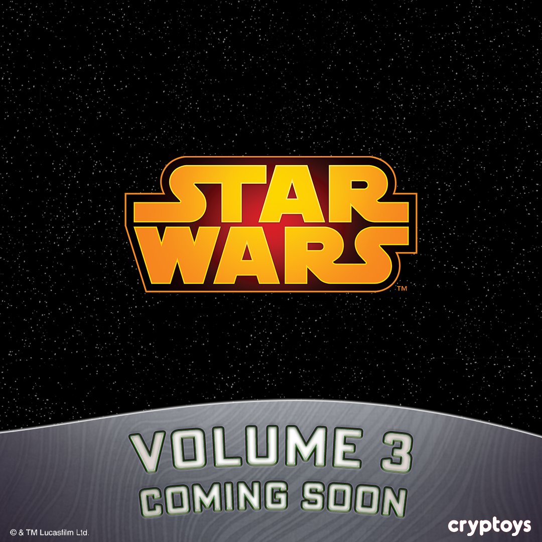 Guess what? 🌟🌟🌟 Star Wars Volume III Cryptoys, dropping this May. Excited to see which characters will join the Cryptoyverse? Stay tuned for more hints and reveals as the launch approaches. #StarWars #DigitalCollectibles #Toys