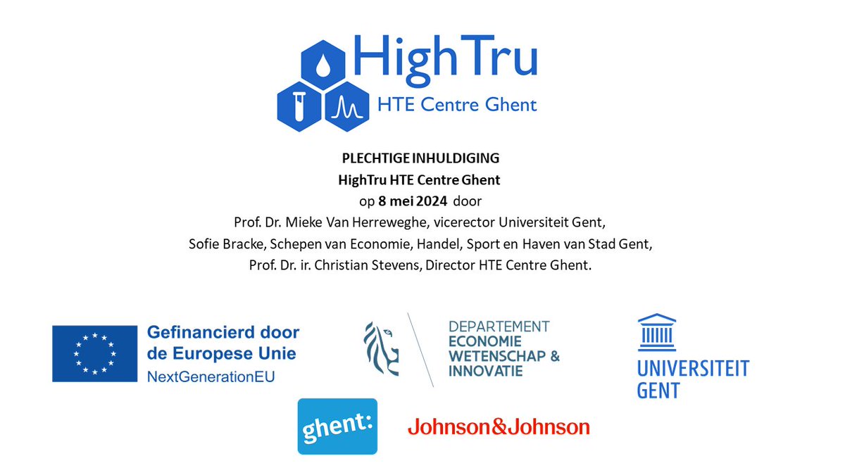 Proud to announce the official opening of the 1st Belgian through-put lab on May 8th in Ghent. Interested to speed up your chemical & biotechnological discovery work? Do you like to join the opening & networking reception? hightru.be @FbwUGent @HighTru_UGent @ugent