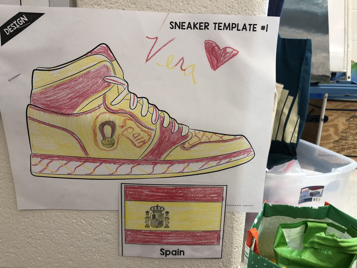 MsEmilyHine's tweet photo. Watch out Nike, Reebok, Adidas , Vans- 3rd graders are coming for your job.  Students studying for the Summer Olympics.  They had to represent their country in their first event.  @CumberlandCoAIG @newcenturypanda. Athletes in these counties check these out https://t.co/gwr7nuhD9J