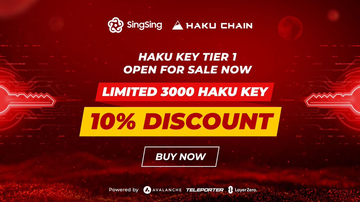 Missed your shot at running nodes with @XAI_GAMES or @CyberConnectHQ? Don't worry, we've got you covered! Secure your Haku Key at Tier 1 for only $100 Grab yours now with a 10% discount: node.hakuchain.com/?code=ethtopge… Comprehensive guide: blog.singsing.net/2024/04/14/how… #HakuKey #Node