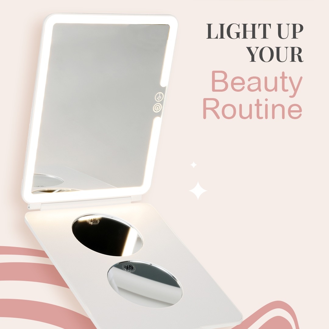 Light up your beauty routine! 💡✨ Our LED rechargeable vanity mirror with 5x and 3x magnifiers ensures every detail shines.

#LEDBeauty #LEDMirror #IlluminateBeauty #MirrorMagic #GlowUp#Cilios