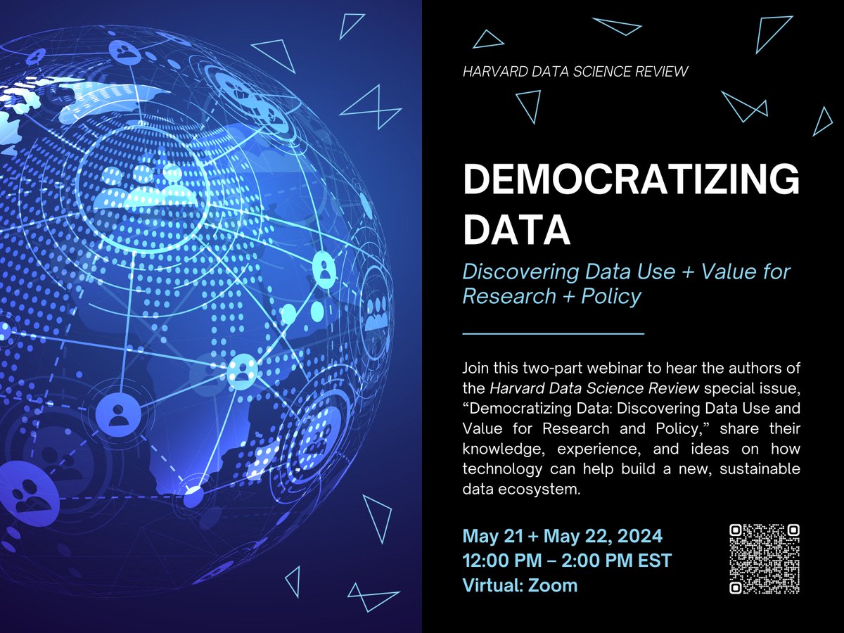 📘 @TheHDSR Special Issue IV presents advanced ideas on using robust #Al tools to support evidence building in #PublicPolicy + #science. 🎙 Hear from the issue's authors about their work + ask them questions at an upcoming two-part webinar. Learn more: datascience.harvard.edu/calendar_event…