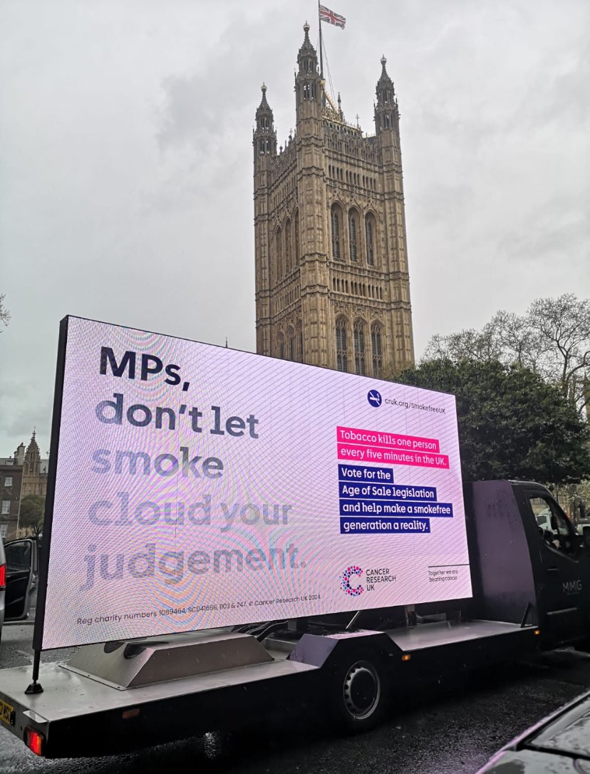 The Ayes have it! Hugely pleased that MPs voted in favour of the legislation to raise the Age of Sale of tobacco. There’s still a way to go, but this is a huge step on our road to getting the biggest public health intervention in over a decade passed. #SmokefreeGeneration .