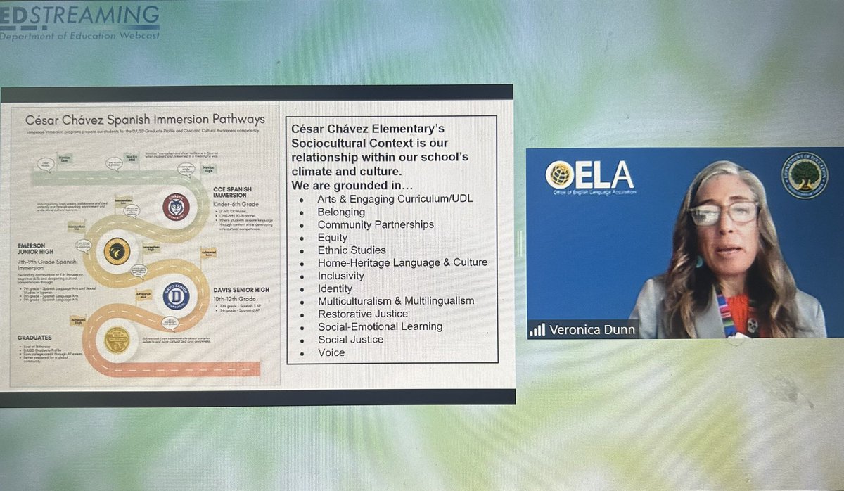 “We are giving a sense of belonging to our students. We invite the parents of our students to be part of our school.” Principal Veronica Dunn @DJUSD #3WsDualLanguage #OELA