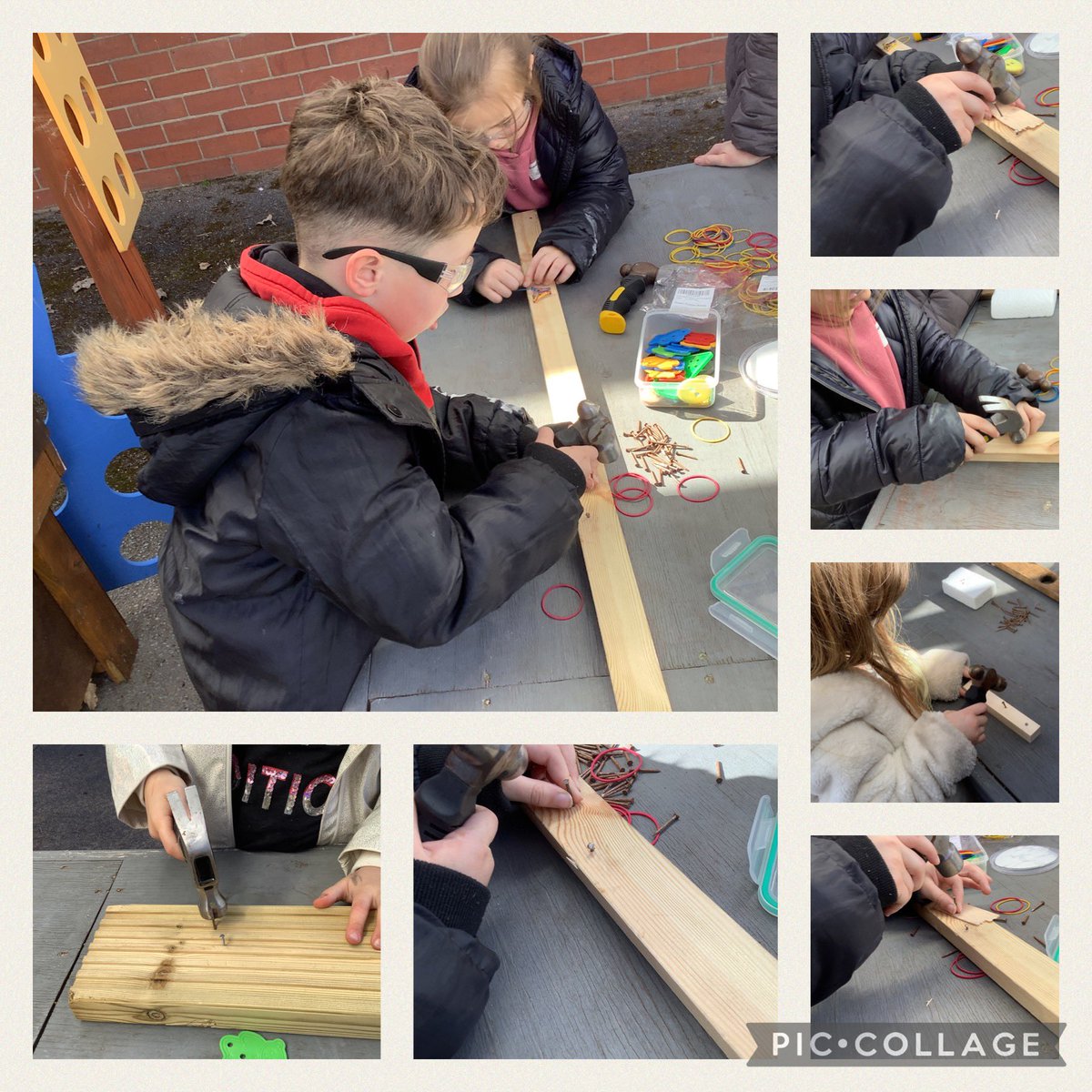 Careful hammer work in woodwork club #taptapbangbang @PeteMoorhouseEY #ambitiouscapablelearners