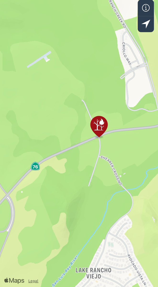 Our crews are on scene of a vegetation fire in the area of Pankey Road and State Route 76 in Fallbrook. #PankeyFire