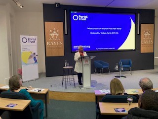 Education provides the glue holding society together by fostering interactions, Colleen Harris says. 'That’s where we see what it’s like to be British in action. That is the way to integration. Integration needs interactions.' @The_PortalTrust #Bayes #PortalTrustLecture