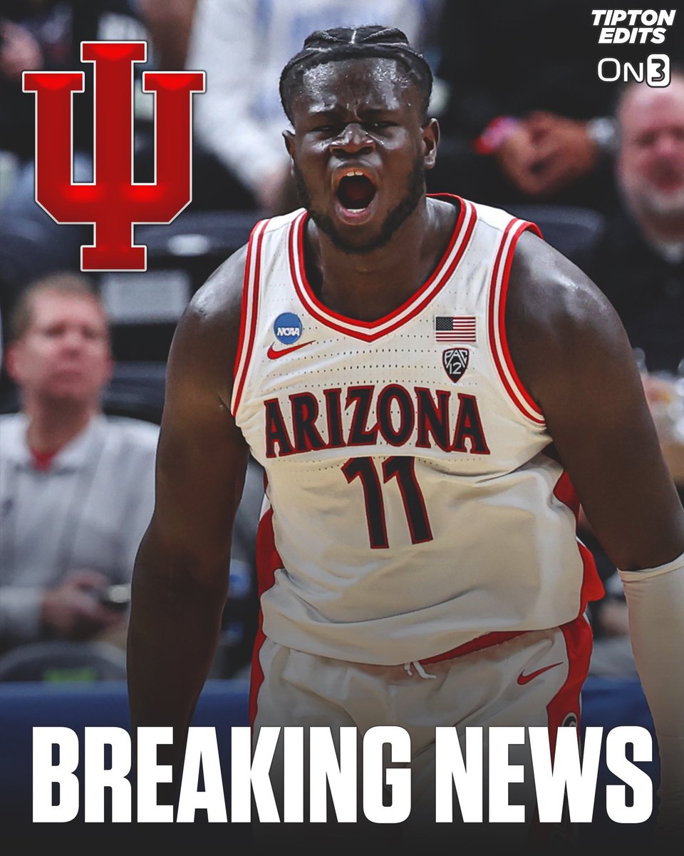 NEWS: Arizona transfer Oumar Ballo, a top-5 player in the portal, has committed to Indiana, he tells @On3sports. The 7-0 big man averaged 12.9 points and 10.1 rebounds per game this season. on3.com/college/indian…