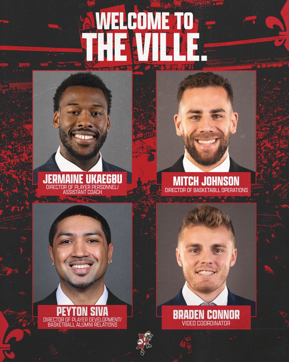 Another installment of staff 💼 Welcome to The Ville Jermaine Ukaegbu, @mitchisblessed & @bradenconnor22! And of course, welcome back @PeypeySiva3 😉 Details: uofl.me/3UhEtFt #GoCards