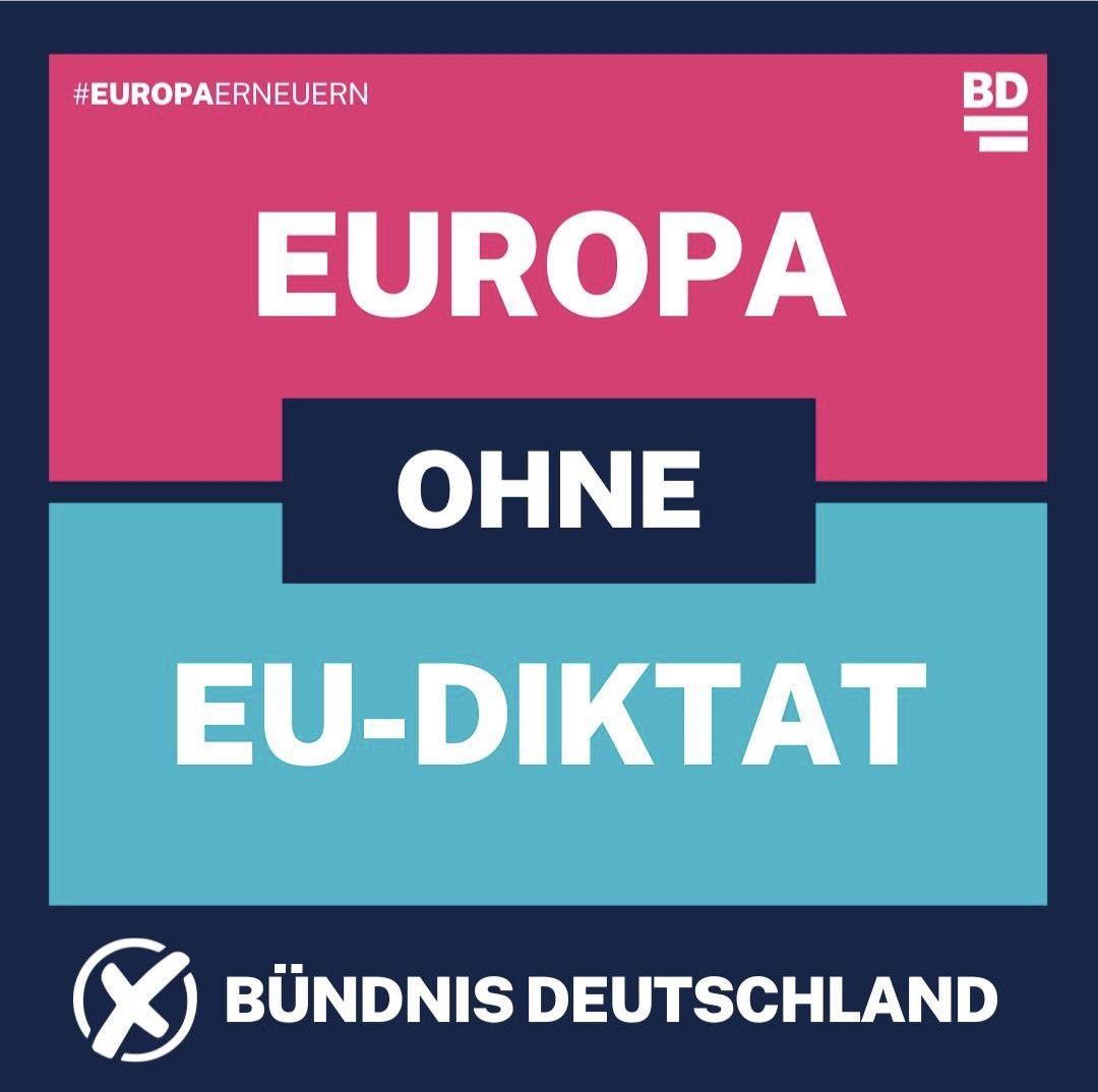 Europawahl-Aufruf /03

'#Europa braucht Ihre Stimme! Nutzen Sie Ihr #Wahlrecht und entscheiden Sie über die Zukunft der #EuropäischenUnion.'

#Europawahl2024
#EU
#Deutschland🇩🇪
#Grenzensetzen 
#Europaerneuern

@buendnisde 

buendnis-deutschland.de/europawahl-202…