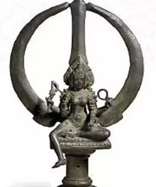 These are Shiva’s trident.
It dates back to Gupta and Chola empire.
Some new religions and countries have taken similar concept to implement in their own in todays time.

Description
The form of the trident—the main weapon of the Bhagwan Shiva—dramatically and elegantly encircles…