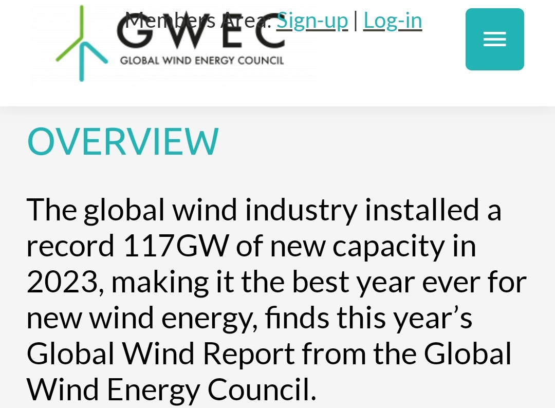 today GWEC published the report for 2023 and guess what?