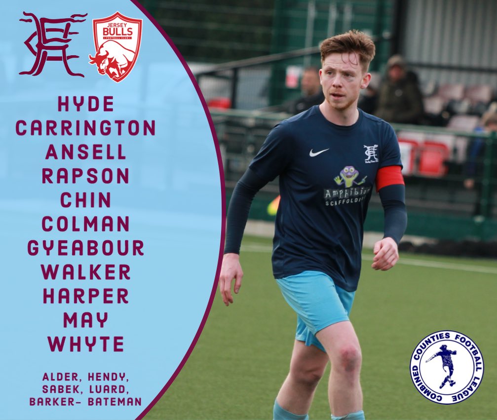 𝐋𝐈𝐍𝐄 𝐔𝐏 📄 Here’s how we line up for this evenings league fixture against @JerseyBullsFC We are delighted to welcome 4 talented youngsters from our U23s into tonight’s squad ! #HTFC 🟣🔵