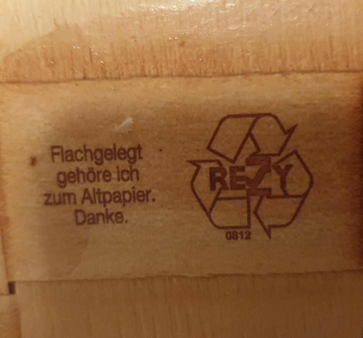 Ich auch, Packung.
Ich auch.