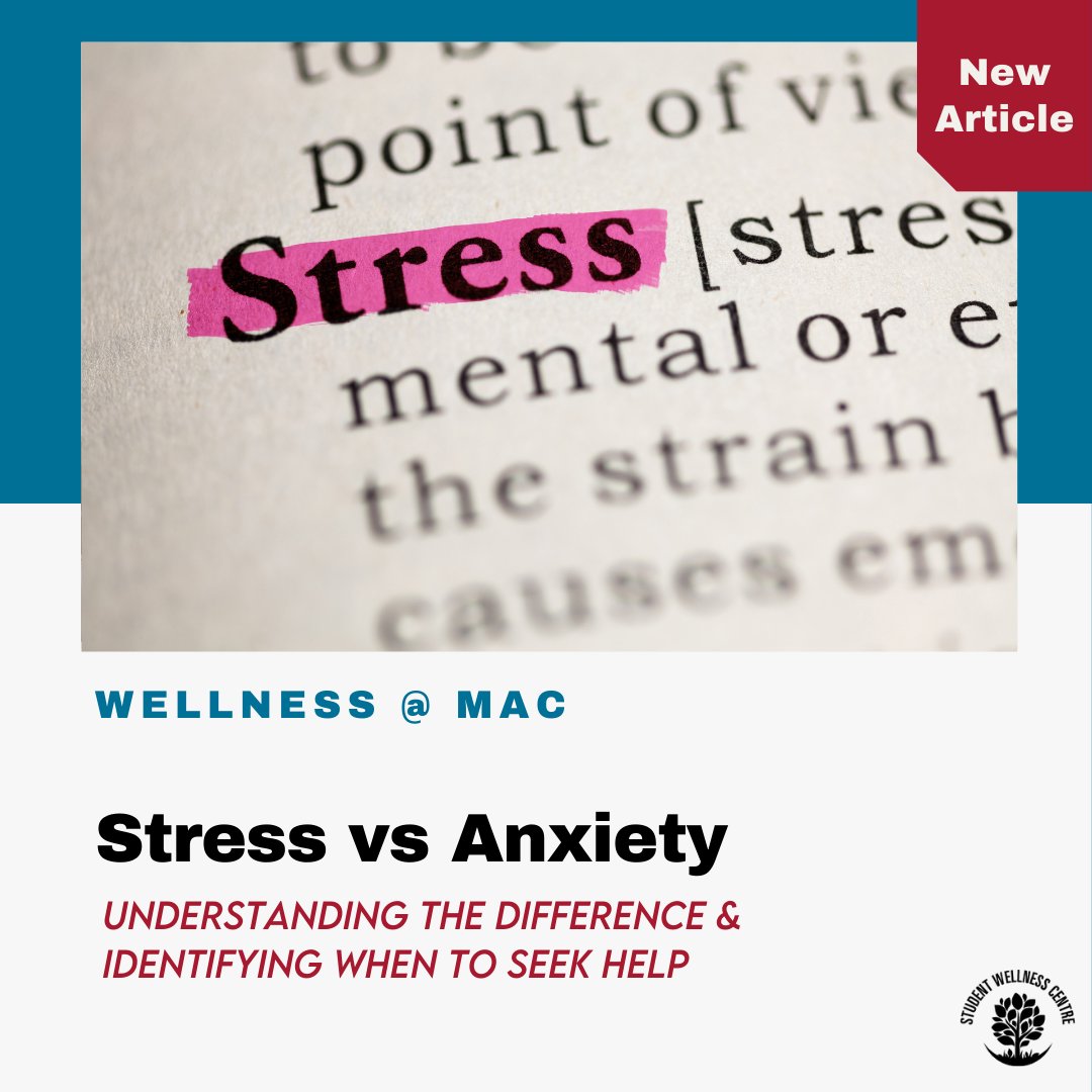 Read our most recent Wellness @ Mac blog post, "Stress vs Anxiety: Understanding the Difference &amp; Identifying When to Seek Help". 

wellness.mcmaster.ca/stress-vs-anxi…