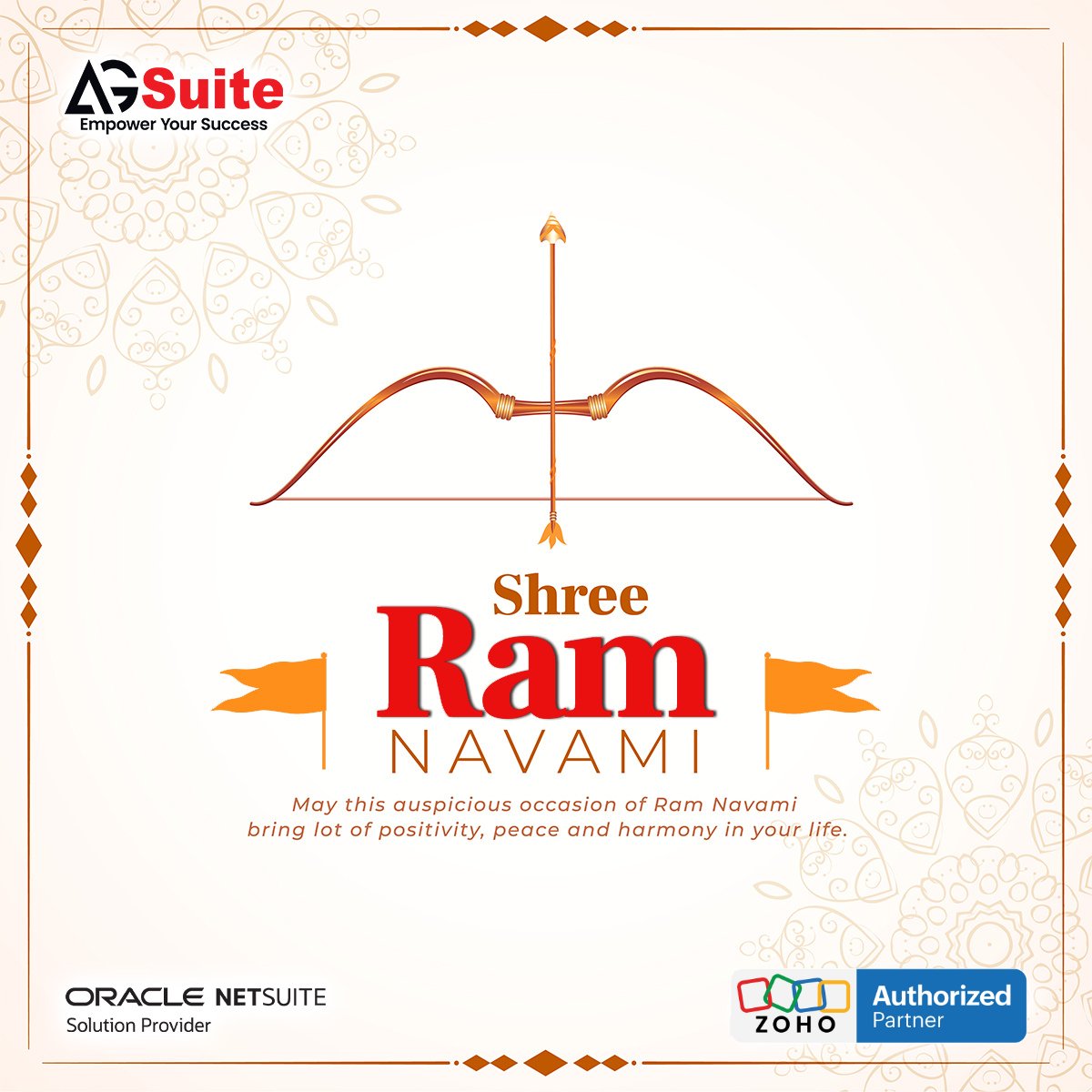 May the divine grace of Lord Rama be with you and your family on Ram Navami and always. Wishing you a blessed and joyous celebration!

#RamNavamicelebration #LordRama #Divineblessings #Spiritualobservance #Festivetraditions #JaiShriRam #AGSuite