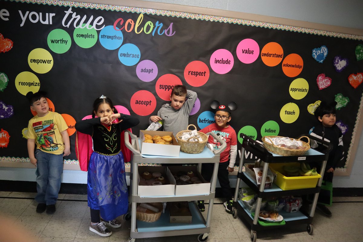 ABA students at @AbbeyLane_ES make regular visits to their peers to make special deliveries to elated customers! They take orders from each classroom and make their way through the halls with carts filled with morning goodies. #SuccessAtLPS