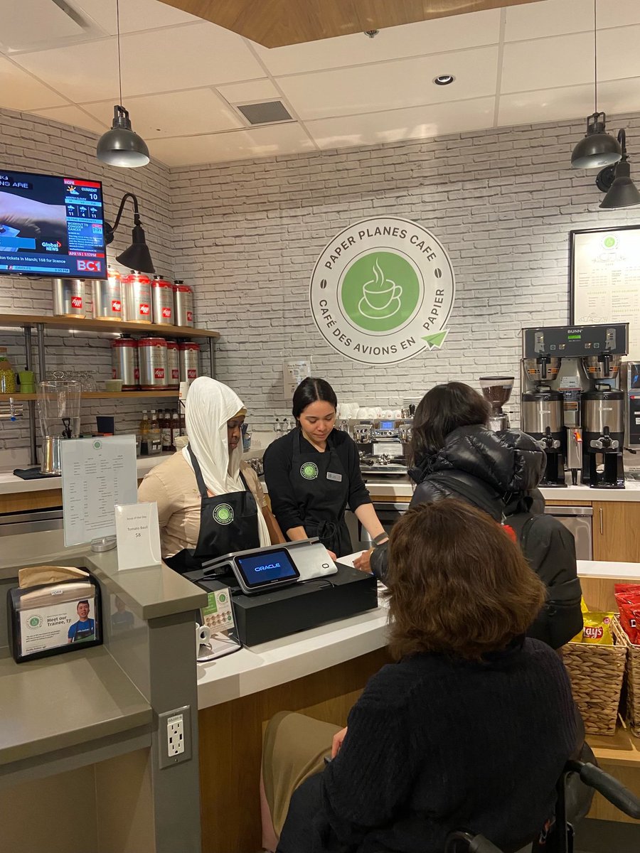 1/3 Yesterday, Chief Accessibility Officer Stephanie Cadieux enjoyed a visit to the Paper Planes Cafe at the Vancouver International Airport (@yvrairport ). Many thanks to cafe manager Sanaz and trainee Rahma for the great service.