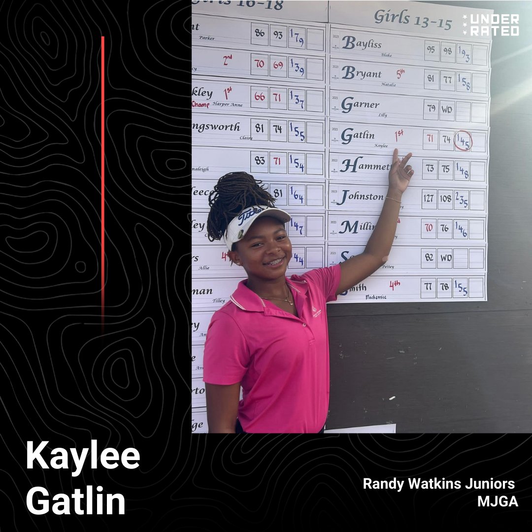 Congrats Kaylee Gatlin  on winning the Randy Watkins Juniors  MJGA Tournament. 🏆  

Keep going! 

#ugtour #golf