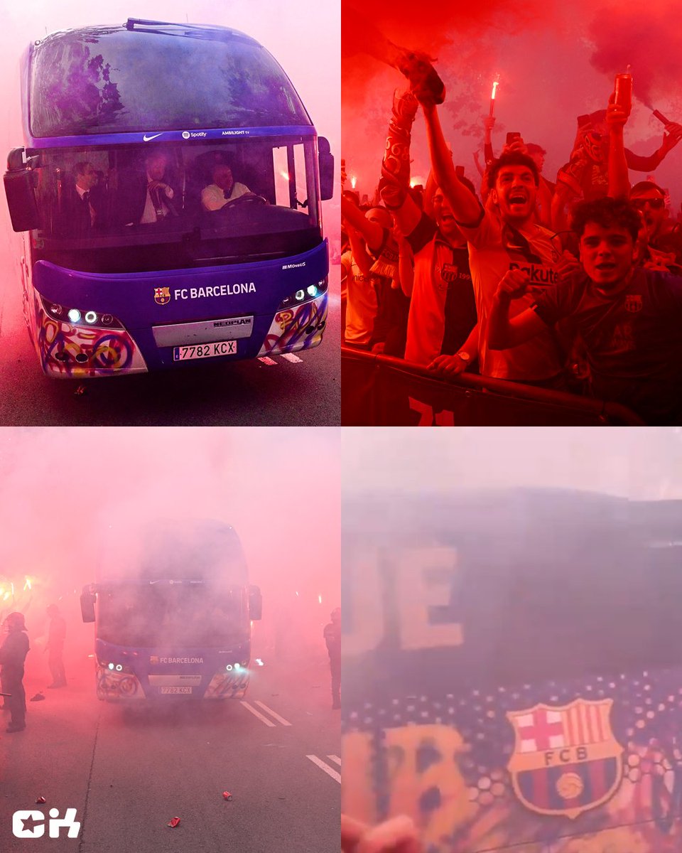 LOCURA EN BARCELONA. 🤯 Aficionados del Barça confundieron el autobús de su equipo con el del PSG y le arrojaron pirotecnia y algunos objetos. Reportan desde España. ¿Opiniones? Los leemos. 👀