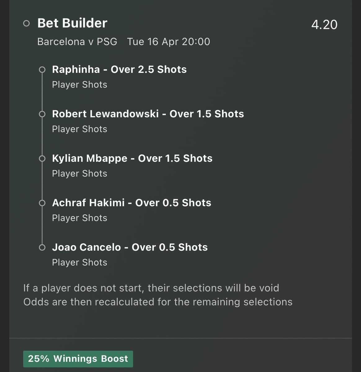 LordInplays's tweet photo. Builder for tonight’s 25% boost

#Inplay https://t.co/WETXDT74fy