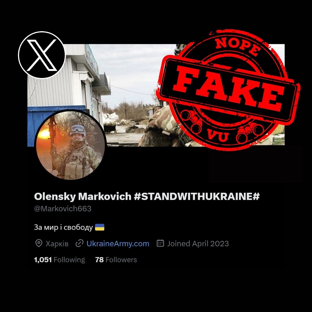 #vu #scamalert #xscam
❌ FAKE SOLDIER:
Olensky Markovich #STANDWITHUKRAINE#
aka Markovich663
x.com/Markovich663
ID link: twitter.com/intent/user?us…
ID: 1650189741894033408

⚠️ IMPERSONATES ✅A REAL SOLDIER by stealing pictures
⚠️ from: twitter.com/RomanTrokhymets
⚠️ Report and…