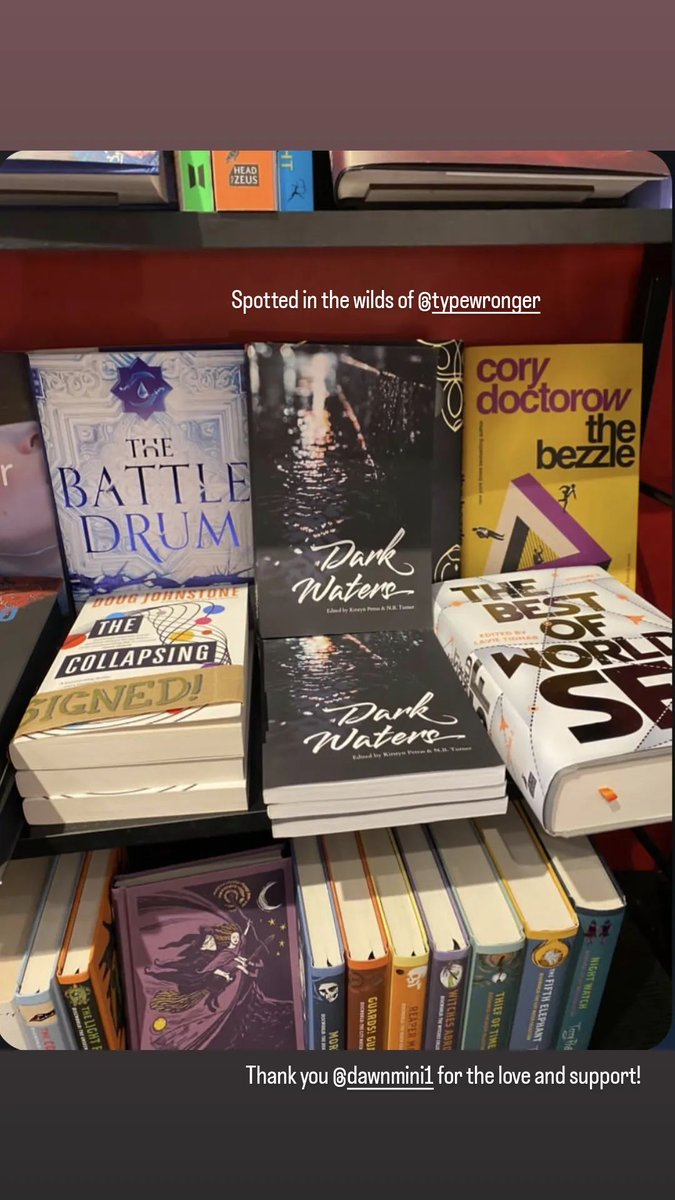 So great to see the @PodcastWaters antho out in the wild! The Scots love their dark fiction! Check out Typewronger Books: typewronger.com/home/about #darkfiction #Edinburgh