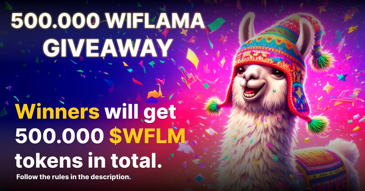 wiflamacoin's tweet photo. 🎉 We are celebrating our listing on BitMart with a SUPER GIVEAWAY! 🚀

500,000 $WFLM can be YOURS!

RT + LIKE + DROP WALLET

#CryptoGiveaway #BitMart #WFLM #Giveaway #solana #memecoin #halving https://t.co/XjmH18h0h0