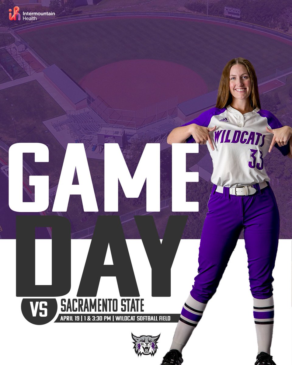 Ready for some more fun 🤩 We've got a double header on deck! 🆚 Sacramento State ⏰ 1:00 & 3:30 PM 📍 Wildcat Softball Field 📺 ESPN+ 📊 WeberStateSports.com #WeAreWeber