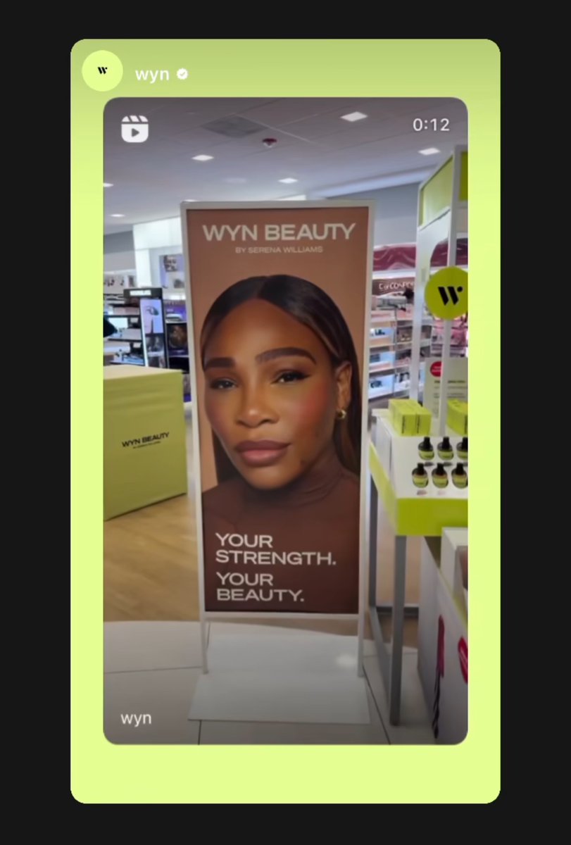 Serena William’s beauty line WYN BEAUTY is now being sold at Ulta. 💚 @WYNbeauty