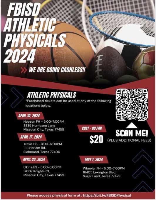 Get your tickets now and come out to Travis HS tomorrow for your 24-25 athletic physicals.