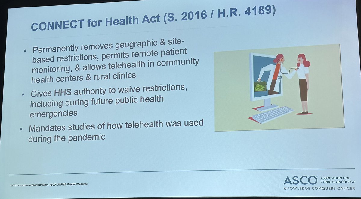 Here is more info why Telehealth is so important! Please write to your members of congress! #ASCOAdvocacy #ASCOAdvocacySummit