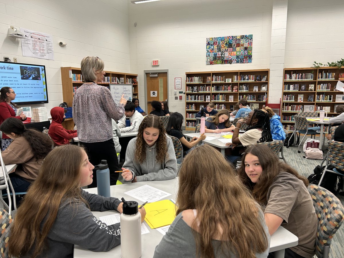 Day 184: Ms. Levine & Ms. Ziller team up on a lesson w/ a choice assignment where students create 1 poem (haiku, limerick, acrostic, free verse) based on their reading of Lemoncello #HollowHappenings ✈️