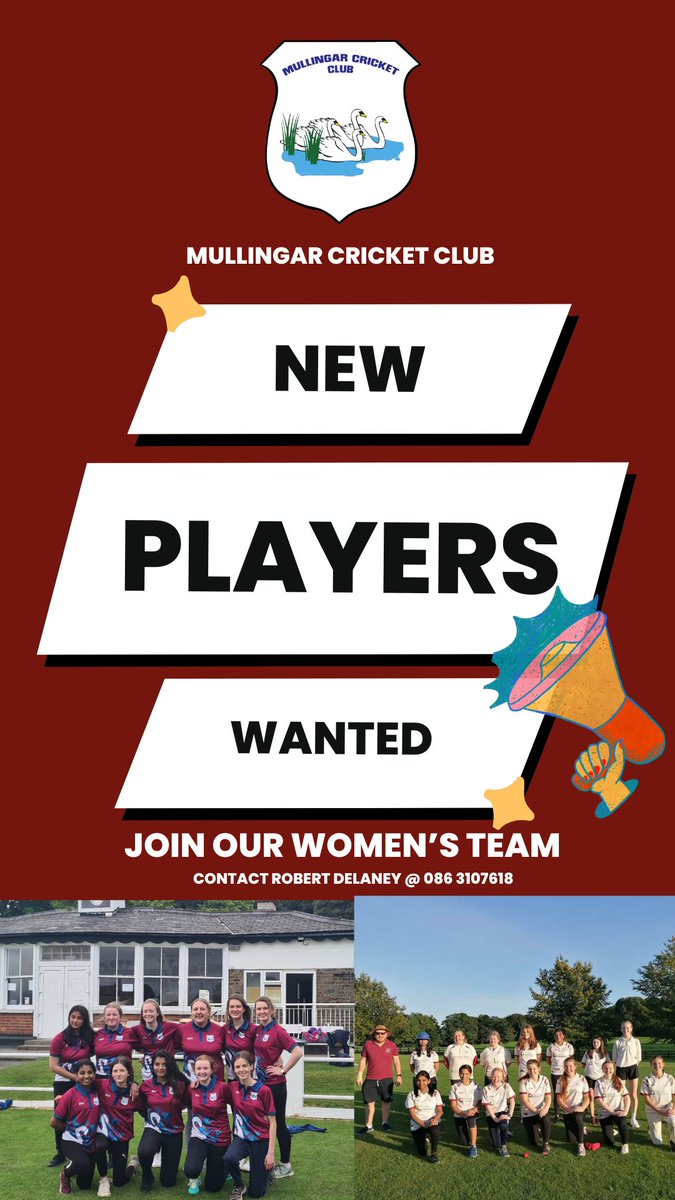 Interested in trying something new? Mullingar Cricket Club are on the lookout for players to join our exciting young team. All levels of ability are welcome, whether you are starting from scratch, or have played cricket before! We would love to welcome you to our club 🏏🏏