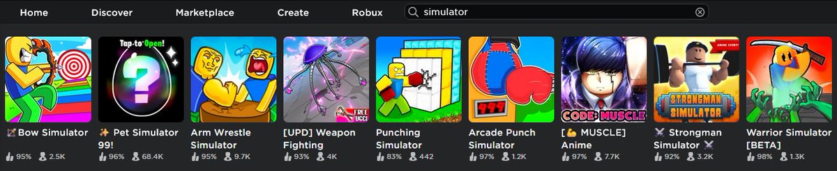 SerokaiDev's tweet image. #1 place in the "Simulator" search on @Roblox!
So proud of my first game, THANK YOU all 😁❤️
#RobloxDev #RobloxDevs #ROBLOX