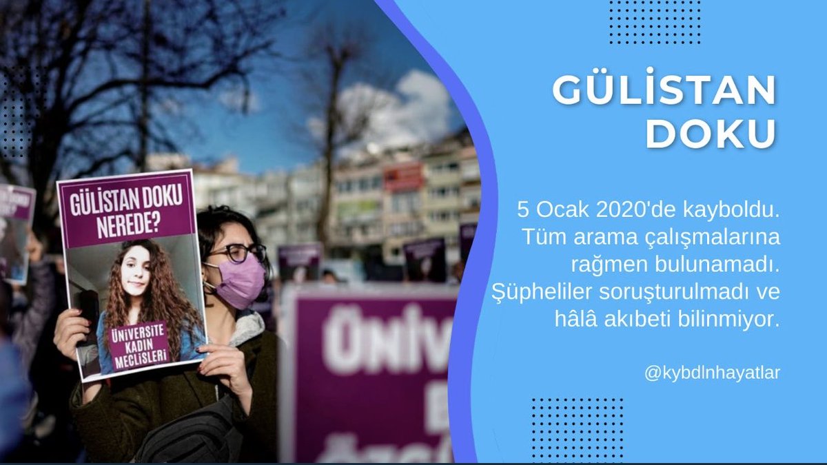 Gülistan Doku 5 Ocak 2020'den bu yana kayıp. Gülistan Doku nerede? ⁦@adalet_bakanlik⁩ Adaletsizlik Öldürüyor